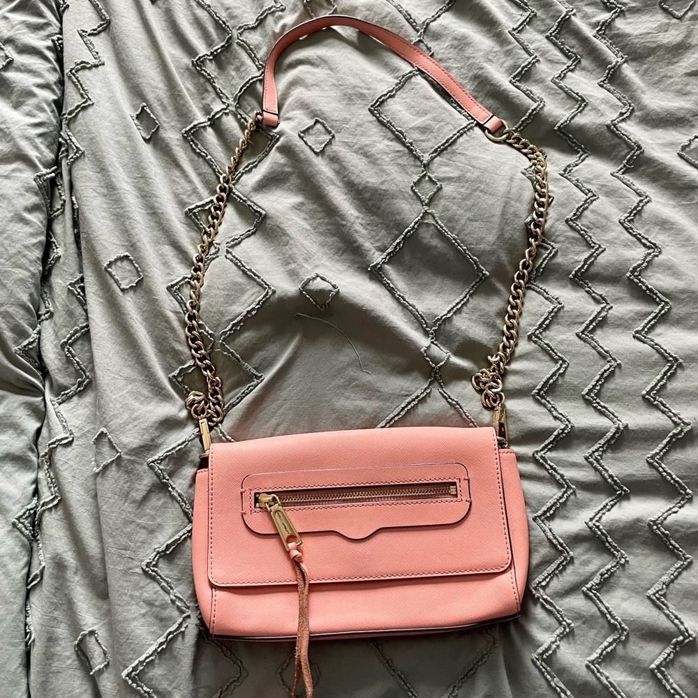Rebecca Minkoff pink/coral crossbody nag with gold hardware